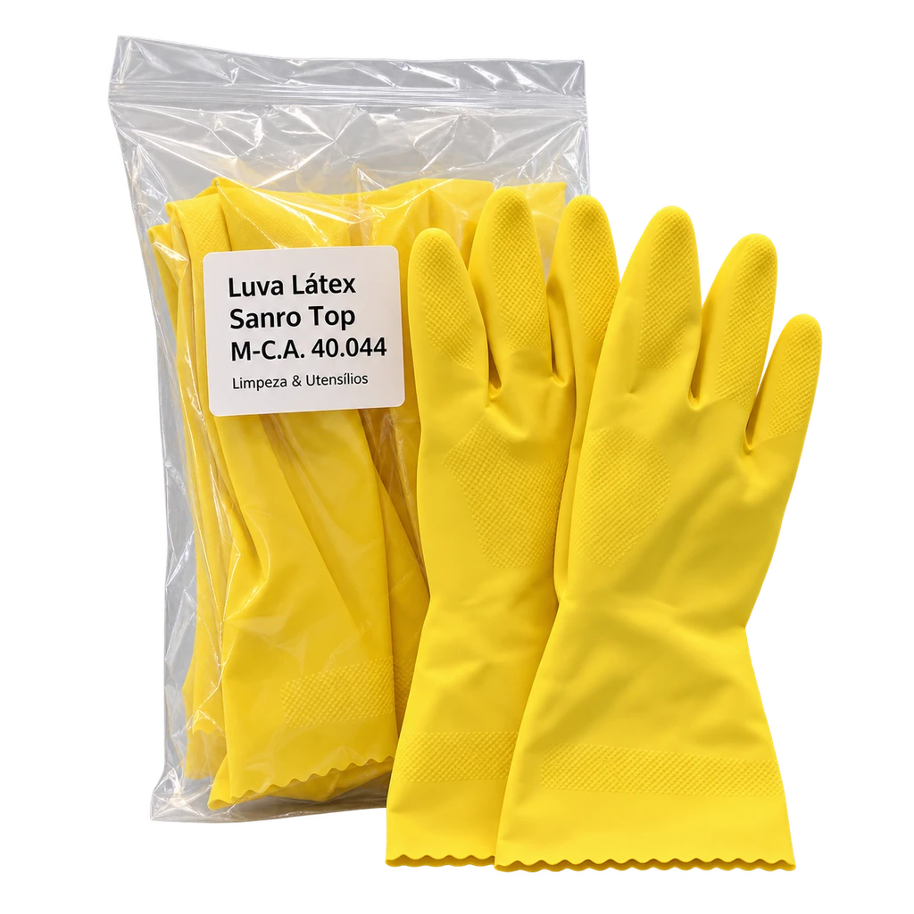 Luva Látex Sanro Top M-C.A. 40.044 — apresentação do produto