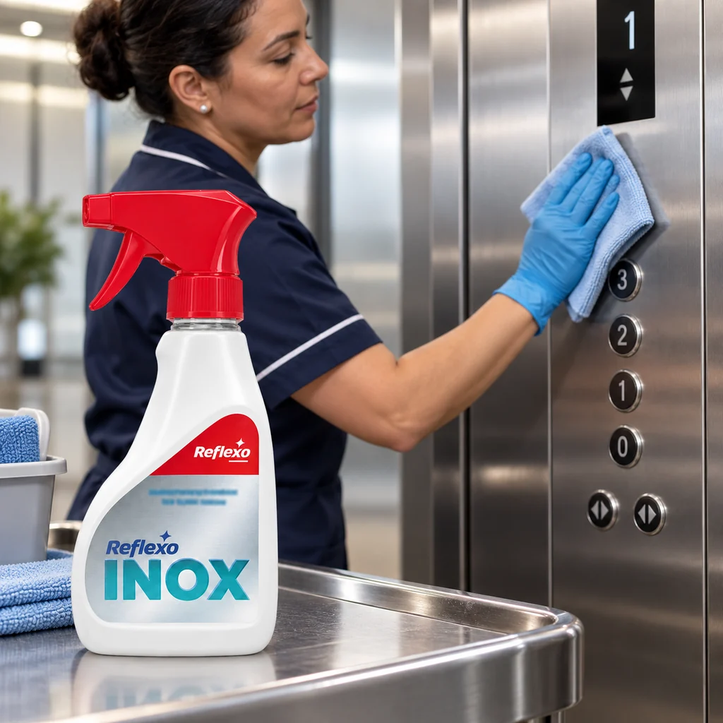 Dá brilho ao aço inox — cena ilustrativa de uso